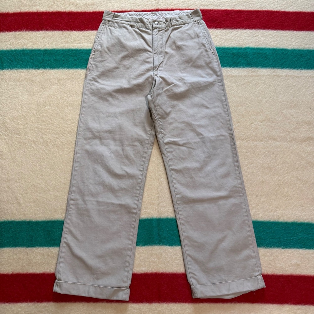 Vintage 50s Hercules Reeves Mountain Cloth Chinos Khaki Work Pants 32x30